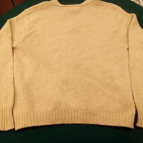 Vintage Jantzen Scotch Tumbler Men's Tan Medium Cardigan Sweater - Made In USA - Picture 3 of 5